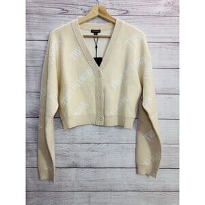 NEW! True Religion  AOP Cropped Soft Cardigan Sweater Women's M